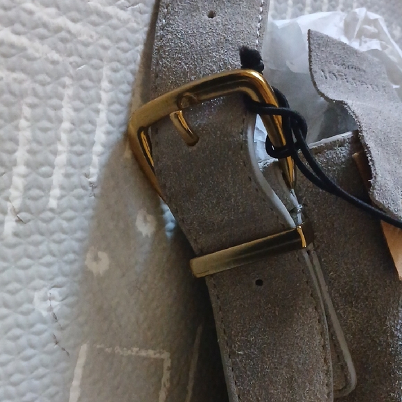 Margot Light Gray Suede Shoulder Bag